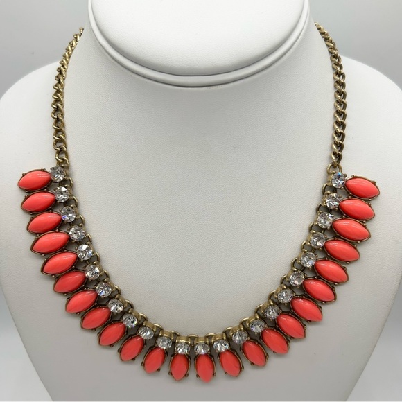 J. Crew Orange Jeweled Necklace - Picture 1 of 3